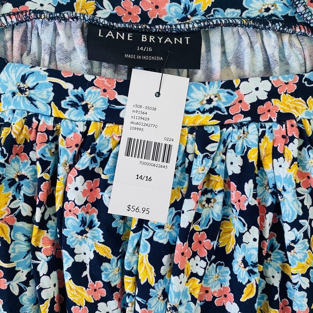 Lane Bryant Top Women's Lane Bryant Size 14/16 Floral Print Flowy Boho Dolman - Picture 3 of 12
